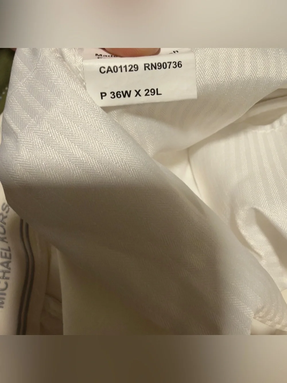 Michael Kors Men’s Dress Pants White 36W x 29L – Small Mark on Leg